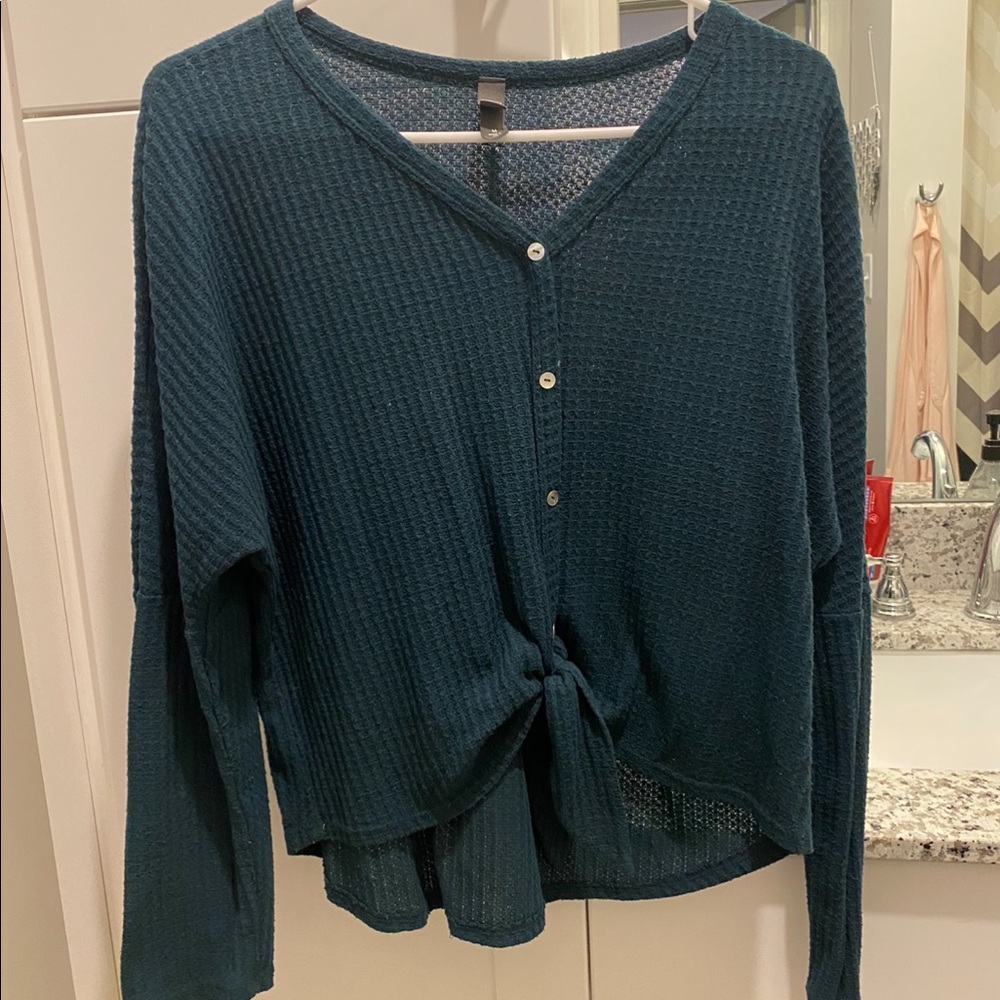 Alya teal long sleeve top